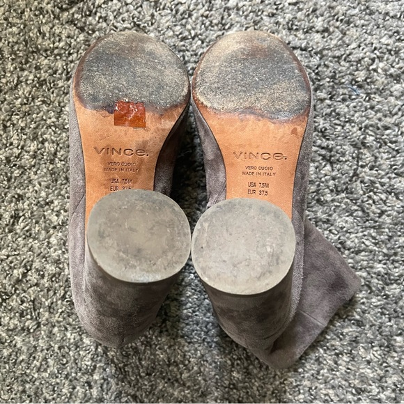 Vince Ridley Grey Suede Ankle Boots Size 7.5 - Picture 12 of 13